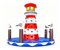 Jeu d'escalade gonflable sur le thème du phare nautique, défi d'aventure en mer pour enfants, tour de défi, matériau PVC de qualité commerciale