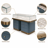Vitrine de luxe sur mesure pour bijoux, avec éclairage LED, en verre, bois et acier inoxydable, écologique, pour magasin de bijoux