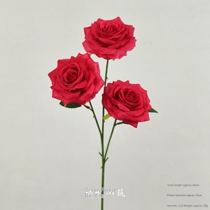 Décoration de fond pour plafond de chapelle et sol, arrangements floraux artificiels multi-fleurs imprimés en 3D, série Rose Rouge pour célébrations de mariage - Product Image 3