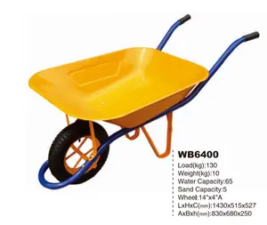 Goedkope Groothandel Kruiwagen 6400 Met Pneumatische Pu Schuim Massief Rubber Wielen En 65l 75l 80l 90l 100l Staal Of Plastic Lade