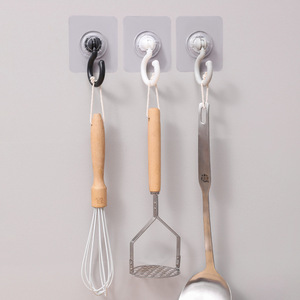 Self <b>Adhesive</b> Ceiling <b>Hooks</b> Round Black White Gray No Drill <b>Hook</b> Type For Roof Wall Ceiling Storage - Product Image 3