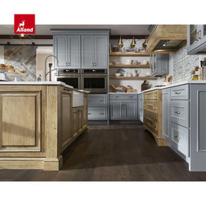 Meubles de cuisine Design personnalisé Armoire de cuisine moderne en bois massif avec panneau encastré à <span class=keywords><strong>prix</strong></span> d'usine pour maison personnalisée - Product Image 3