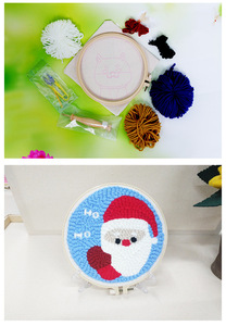 Bricolaje lana alfombra enganche artesanal de lana bordado regalo creativo con 20cm bastidor de bordado Poke aguja Feliz <span class=keywords><strong>Navidad</strong></span> - Product Image 5
