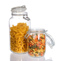 Ensemble de cuisine 500 ml 750 ml 10000 ml 1500 ml, récipient de stockage alimentaire transparent en verre avec couvercle à rabat