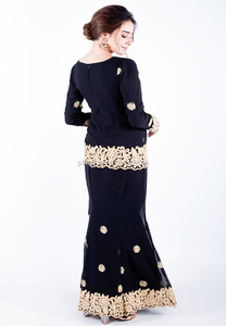 Malaisie nouveau Design O cou manches longues broderie florale Slim Fit sirène <span class=keywords><strong>Baju</strong></span> <span class=keywords><strong>Kurung</strong></span> pour les femmes musulmanes - Product Image 6