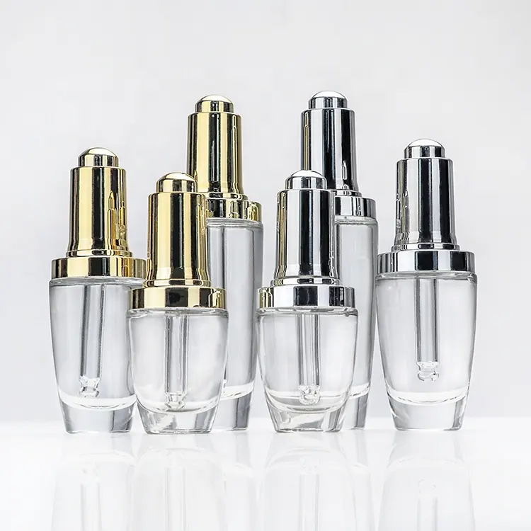 Luxus Serum Flasche Push-Taste Dropper Kosmetik 35ml 25ml 55ml Gesicht Serum Glas Dropper Flasche