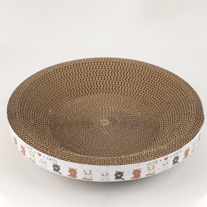 Vente en gros de fournitures pour animaux de compagnie Jouet pour chat Planche à gratter en papier Forme de bol rond Griffoir pour chat - Product Image 5