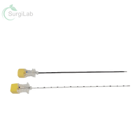 Cannule RF spinale en acier inoxydable de qualité médicale, pointe droite ou incurvée, aiguille de ponction pour anesthésie et gestion de la douleur, pour animaux de compagnie et animaux de ferme