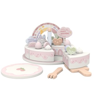 Juego de Madera de Pastel de Queso de Melocotón Blanco del Desierto, Divertido Juego de Imitación de Cocina, Caja de Juego de Comida para Niños, Juguete Educativo para Preescolares - Product Image 1