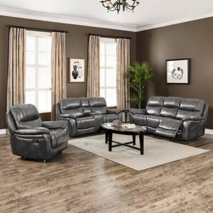 Conjunto de Sofás Reclinables Ergonómicos de Lujo Frank con Portavasos, Ideal para Sala de Cine Privada - Product Image 1