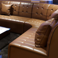 Barra de Bar LED Moderna Personalizada, Mesa de Bar Ecológica Impermeable en Forma de L, Asientos de Cuero para Bar en Exteriores o en Casa