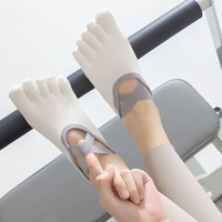 Chaussettes de yoga antidérapantes pour femmes et jeunes, à cinq doigts, antibactériennes, avec grip, pour Pilates, ballet, danse, gym, entraînement, printemps, vente en gros