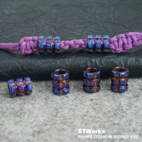 Colliers pendentifs en titane avec perles, motif météorite gravé, revêtement DLC, en titane TC4, 2g – Vente chaude