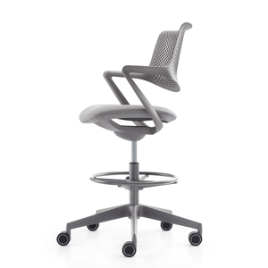 Sillas clásicas de malla alta, taburete moderno de <span class=keywords><strong>bar</strong></span> con marco cromado de malla negra y altura ajustable - Product Image 3