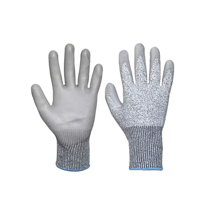 EN388 HPPE Shell PU eingetauchte Stufe 5 Anti-Schnitt-Handschuhe Handschutz schnittfeste Arbeitshandschuhe