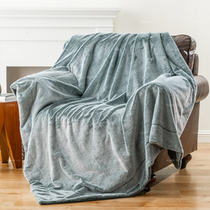 Marshmallow Luxe Reversible Peso pesado Doble capa Manta <span class=keywords><strong>de</strong></span> tiro <span class=keywords><strong>de</strong></span> piel sintética suave 60 pulgadas x 80 pulgadas Carbón <span class=keywords><strong>Charlie</strong></span> Queen Tamaño - Product Image 4