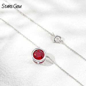 StarsGem Bijoux Fins Collier Pendentif en Or Massif 10K avec Émeraude Colombienne Synthétique Ronde Taille Brillant Sertie en Bezel - Product Image 5