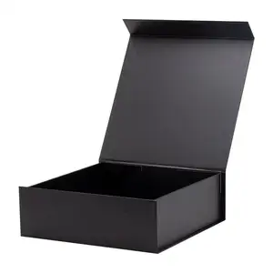 Feixin Large black cardboard paper packaging rigid magnetic closure garment clothing gift box packaging