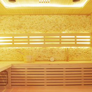 Sauna intérieur moderne en bois massif de pruche avec panneau de commande électrique pour 4 personnes - Product Image 4