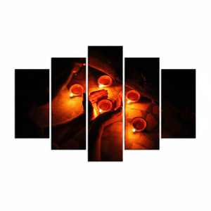 Décoration murale sur toile imprimée : Tableau de fortune-teller avec bougies en flamme, lot de 5 toiles assorties - Product Image 2
