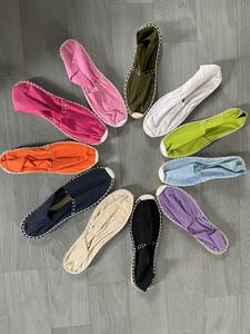 Unisex Colored Custom Breathable Open Toe Slip on <strong>Canvas</strong> Jute <strong>Espadrilles</strong> for Summer Autumn Spring - Product Image 3