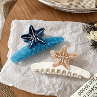 En gros Pinces à cheveux en acétate motif étoile de mer dégradé pour femmes, pour coiffures quotidiennes et chignons, accessoire cadeau de fête