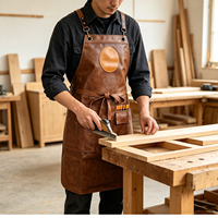 Tablier de cuisine en PU tendance, imperméable, résistant à l'huile, léger et durable, motif floral, pour hommes/femmes, idéal pour les bars à thé, les torréfacteurs et les baristas