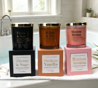Bougie parfumée en cire de soja de 7 oz, faite à la main, écologique, longue durée, parfum thym et sauge, pour Thanksgiving, Noël, décoration de la maison
