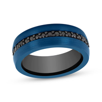 Chine Usine Diamant Incrustation Tungstène Bande De Mariage De Base Classique Cz Incrustation Hommes Anneau 8mm Confort Fit Hommes Bijoux Anniversaire