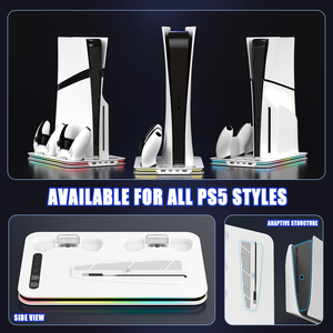 New <strong>PS5</strong> Slim Multi-functional <strong>Cooling</strong> <strong>Stand</strong> with 2 <strong>PS5</strong> Joystick Charging Dock CD Storage Slot for <strong>PS5</strong>/SLIM/PRO - Product Image 5