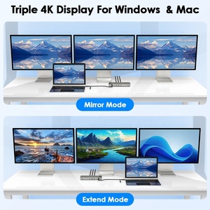 WAVLINK <span class=keywords><strong>13</strong></span> <span class=keywords><strong>en</strong></span> 1 WL-UG77PD1 Estación de Acoplamiento con Triple Pantalla 4K, 2 DP, Carga Upstream de 85W, Ethernet 2.5G, USB-A y USB-C - Product Image 3