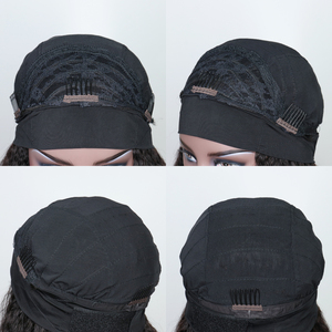 FYX Hair Perruque Bandeau <span class=keywords><strong>Foulard</strong></span> <span class=keywords><strong>Cheveux</strong></span> Humains Courts Bouclés <span class=keywords><strong>Afro</strong></span> Kinky Brésiliens Remy - Product Image 6