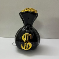 Sculpture en résine en forme de sac d'argent, modèle 'Love', couleur personnalisée, placage or chromé, sac de dollars pour décoration artistique et d'intérieur, vente en gros