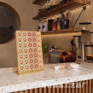 Soporte para cápsulas de café de bambú, estante de almacenamiento de escritorio para 35 cápsulas, para sala de té, color madera natural, gran capacidad - Product Image 2