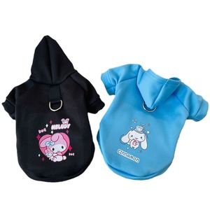 Pet Hooded Sweatshirt With Leash Buckle Print Design For Dogs Spring Autumn Winter Cute Sanrio Style Polyester Material - Product Image 5