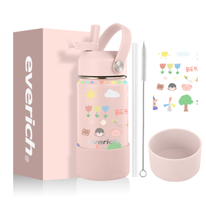 Botella <span class=keywords><strong>de</strong></span> agua para niños <span class=keywords><strong>de</strong></span> acero inoxidable a prueba <span class=keywords><strong>de</strong></span> fugas <span class=keywords><strong>de</strong></span> 14oz con logotipo personalizado con pajita e imagen <span class=keywords><strong>de</strong></span> dibujos animados - Product Image 4