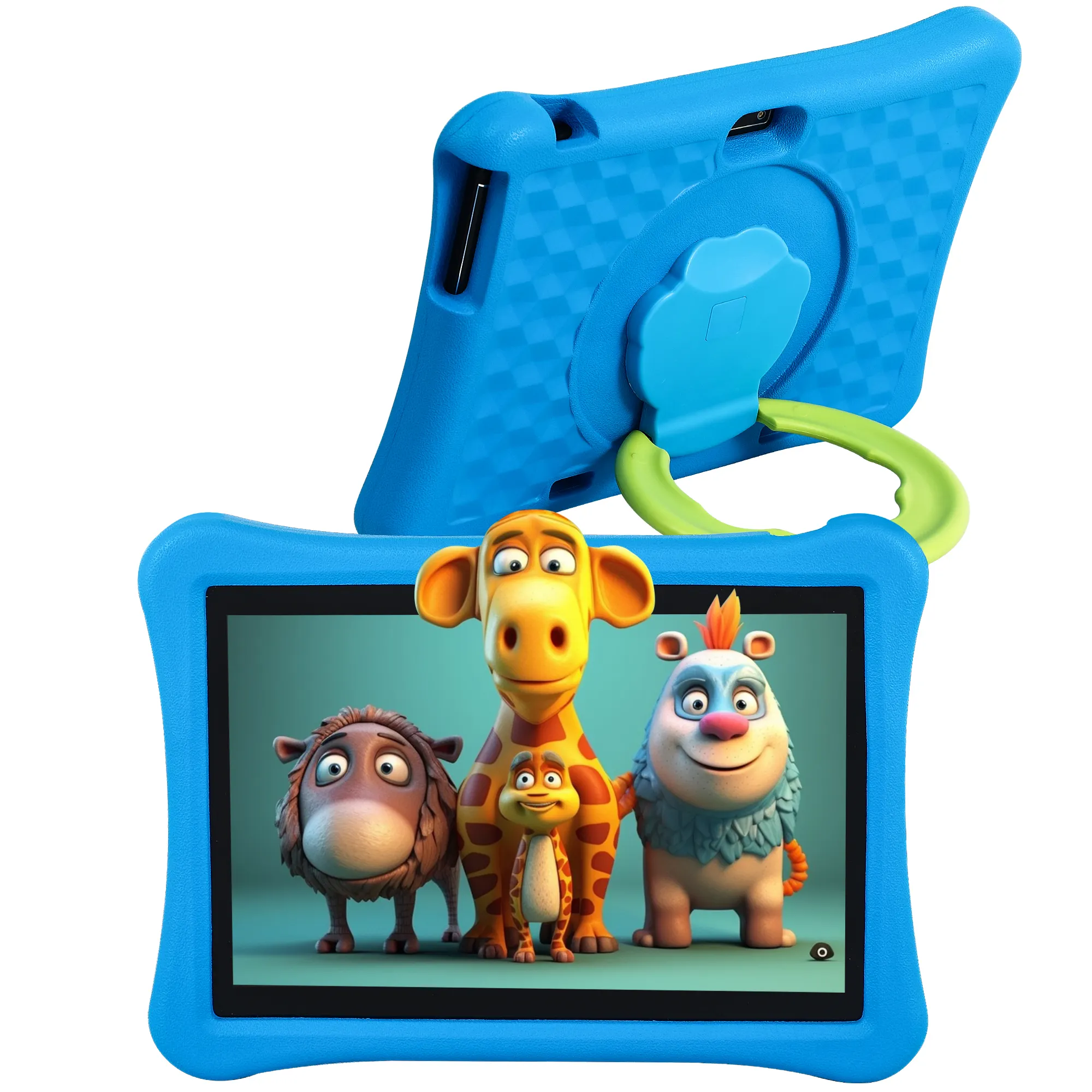 Veidoo Tablet Android 10 inci anak-anak, Tablet PC Tablet dengan EVA tahan guncangan Ram 8GB (4 + 4 ekspansi)