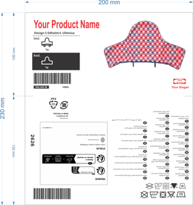 Étiquette tissée pour vêtements, haute densité, douce, en damassé, pliée au centre, avec logo personnalisé, auto-adhésive, écologique et durable - Product Image 3