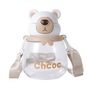 Decani Bear Themed Kids Water Bottle Bpa Free Portable Plastic Cup For Children Back To School Summer Use - Product Image 3