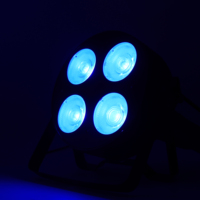 C0B0450-C Luces Móviles LED Planas COB PAR de 4*50W, Blanco Frío+Blanco Cálido, Color de Emisión RGBW, Cuerpo Cromado, Control DMX512, IP20, DJ