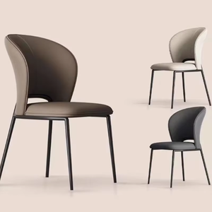 Kursi makan sederhana dan Modern gaya Nordic, kursi sandaran berlapis kain rumah kelas atas, gaya Italia ruang tamu kursi makan. - Product Image 1