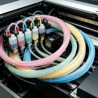 Selang PTFE Terlaris Multi Stripe Selang PTFE Food Grade Molding Grade Pipa PTFE Multi Stripe Konstruksi Dinding Tipis