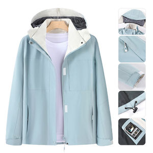 Chaqueta Cortavientos <span class=keywords><strong>Impermeable</strong></span> de Alta Calidad para <span class=keywords><strong>Hombre</strong></span> y Mujer, Unisex, con Capucha, para Invierno, Senderismo, con Logotipo Personalizado DIY en la Parte Delantera, para Actividades al Aire Libre - Product Image 2