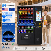 Distributeur automatique réfrigéré RUNYANG personnalisé à monnayeur avec écran tactile extérieur pour aliments et boissons