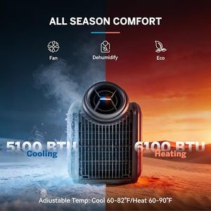 CYBERTAKES Pro Climatiseur mobile chauffant et refroidissant, portable, pour camping en extérieur, voiture, tente, intégré, puissant - Product Image 2
