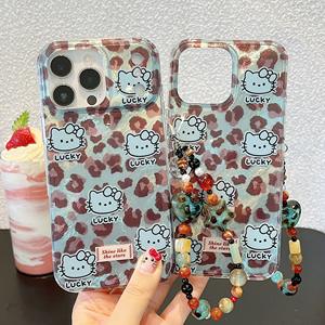 Чехол для телефона с леопардовым принтом для iPhone 16/15/17/Pro Max/14/13, дизайн из блестящей перьевой пряжи, УФ-печать, ремешок для телефона в комплекте - Product Image 5