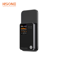 Batería Externa Magnética Ultra Delgada de Aleación de Aluminio MY25 de 10000 mAh, 2 en 1, con Pantalla LED, Carga Inalámbrica de 15 W y Carga Rápida PD