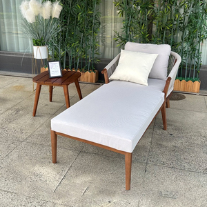 Silla <span class=keywords><strong>de</strong></span> <span class=keywords><strong>Playa</strong></span> <span class=keywords><strong>de</strong></span> Teca para Patio Exterior, Sillas <span class=keywords><strong>de</strong></span> <span class=keywords><strong>Playa</strong></span> para Sala <span class=keywords><strong>de</strong></span> Estar, Tumbonas <span class=keywords><strong>de</strong></span> Jardín, Silla <span class=keywords><strong>de</strong></span> Teca con Cuerda Tejida para Piscina - Product Image 6