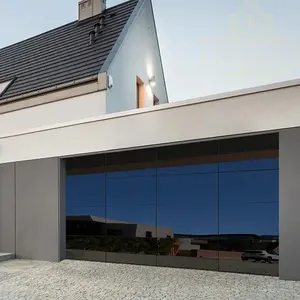 Modern Design Gehard Spiegel Glas Automatische Sectionele Aluminium Frameloze Garage Deuren Te Koop