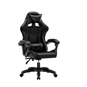 Эргономичное компьютерное кресло с поясничной подставкой и подголовником для взрослых, комфортное кресло, черное игровое кресло для ПК